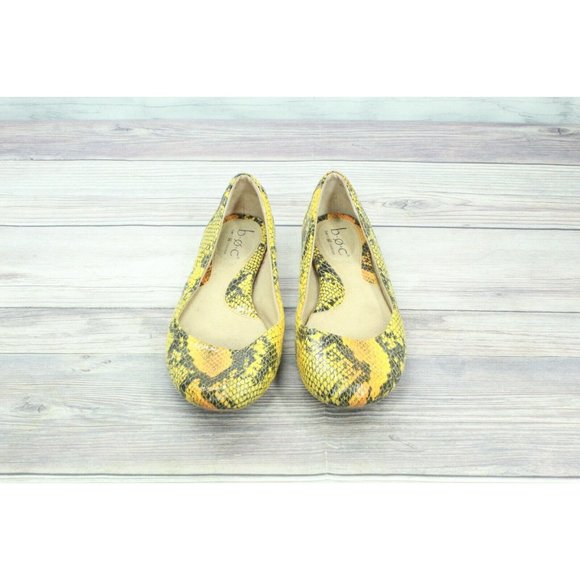 BOC Born Concept Reptile Yellow Batik Snakeskin Pattern Ballet Flats Size 7.5 - Picture 6 of 10